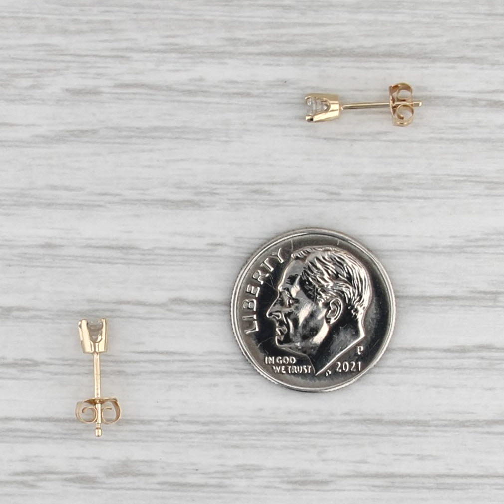 0.20ctw Diamond Solitaire Stud Earrings 14k Yellow Gold Round Studs