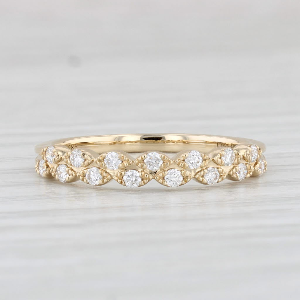 Light Gray New 0.22ctw Diamond Ring 14k Yellow Gold Size 6.5 Stackable Wedding Band