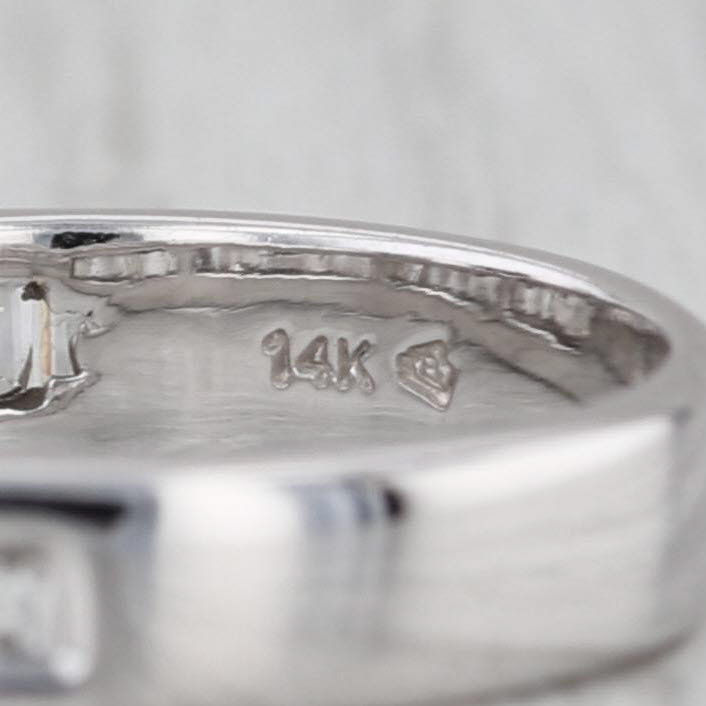 0.50ctw Channel Set Baguette Diamond Wedding Band 14k White Gold Size 6