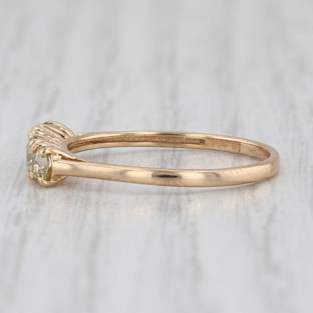 0.48ctw Yellow Diamond Ring 18k Yellow Gold Size 7.25 Stackable Bridal