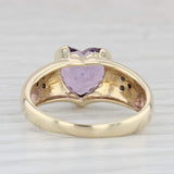 2.40ctw Amethyst Heart Diamond Ring 14k Yellow Gold Size 8.5