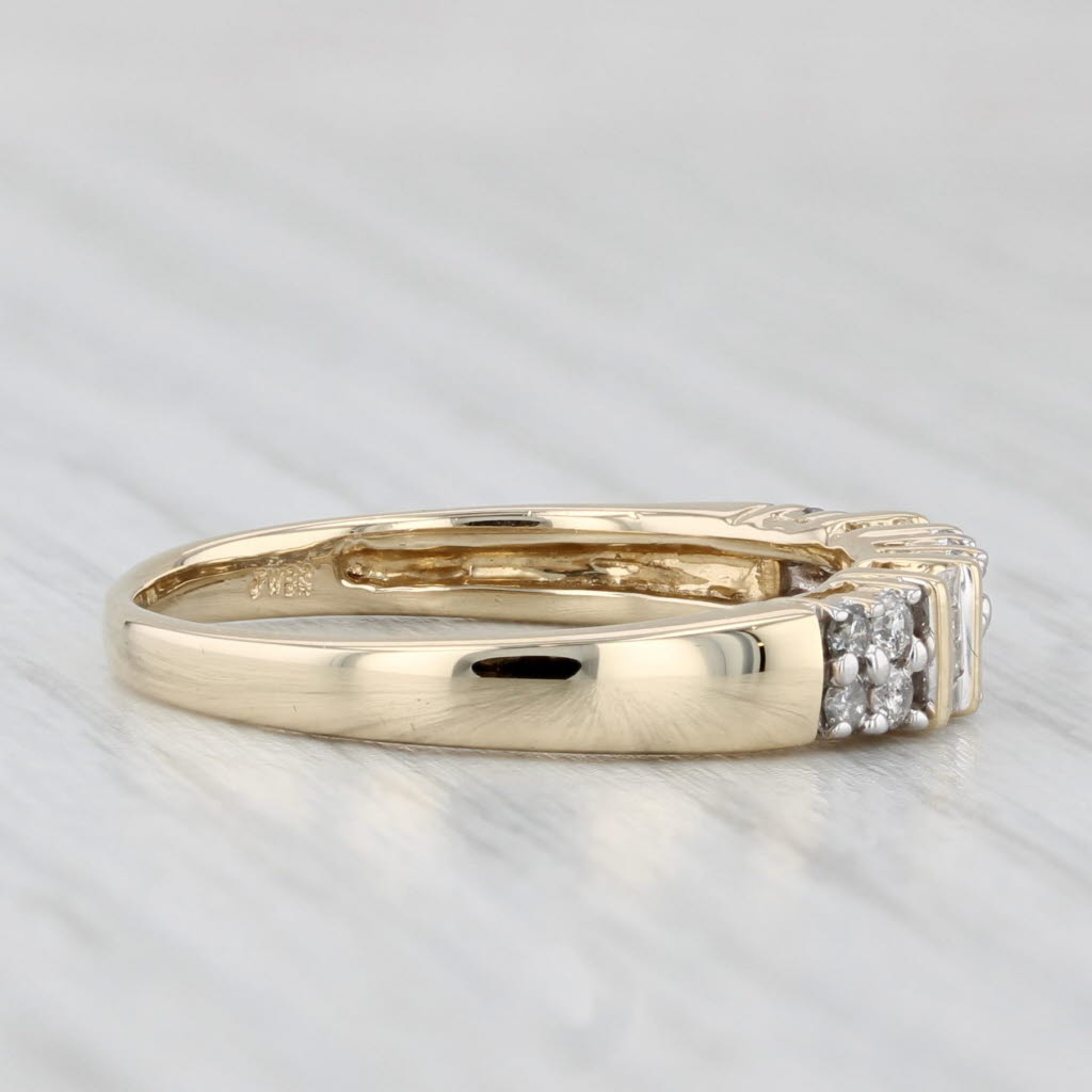 Light Gray 0.24ctw Diamond Wedding Band 14k Yellow Gold Sz 7.25 Anniversary Band Stackable