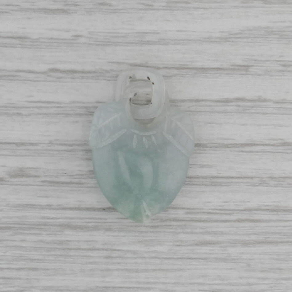 Carved Jadeite Jade Peach Pendant Light Green Stone Charm