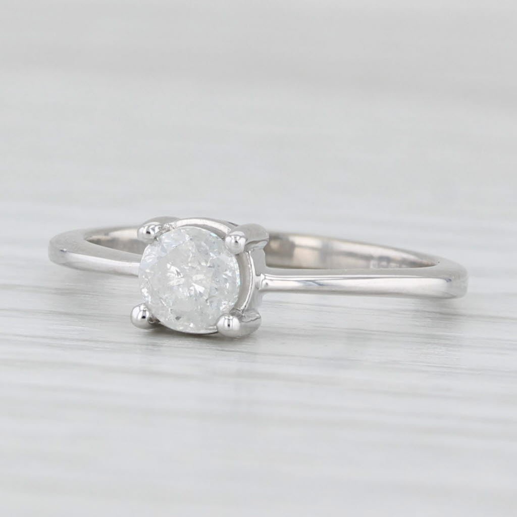 Light Gray 0.45ct Round Diamond Solitaire Engagement Ring 10k Gold Sz 5 Jacque Christie COA