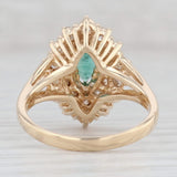 Light Gray 0.82ctw Marquise Emerald Diamond Ring 14k Yellow Gold Size 6