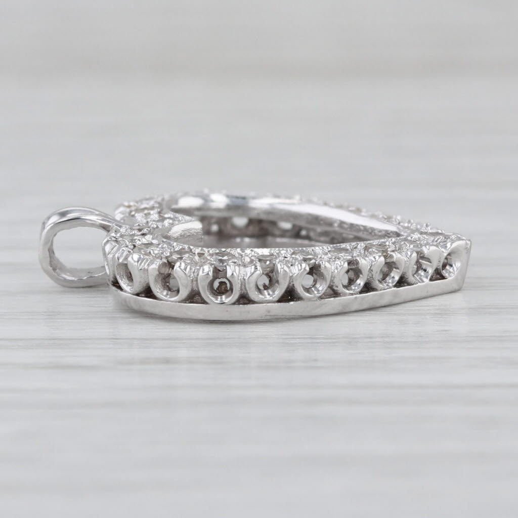 0.30ctw Diamond Open Heart Pendant 14k White Gold