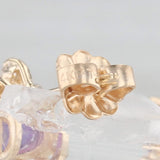 1.50ctw Amethyst Diamond Halo Teardrop Stud Earrings 14k Yellow Gold
