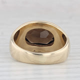 4.85ct Oval Smoky Quartz Solitaire Ring 10k Yellow Gold Size 8 AS IS