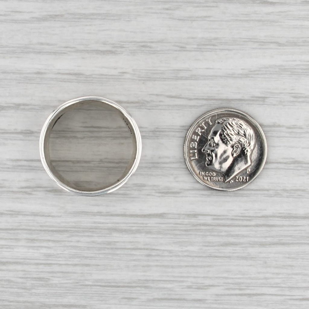 Silpada R07238 Hammered Cuff Ring Sterling Silver Wide Band Size 7 Statement