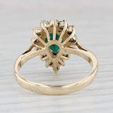 1.70ctw Pear Emerald Diamond Halo Ring 14k Yellow Gold Size 6.75