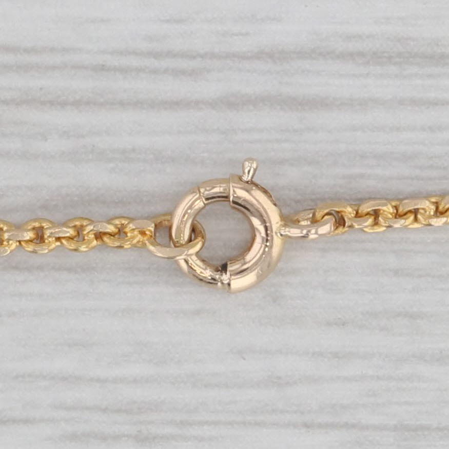 Gray 18" Cable Chain Necklace 14k Yellow Gold 1.6mm