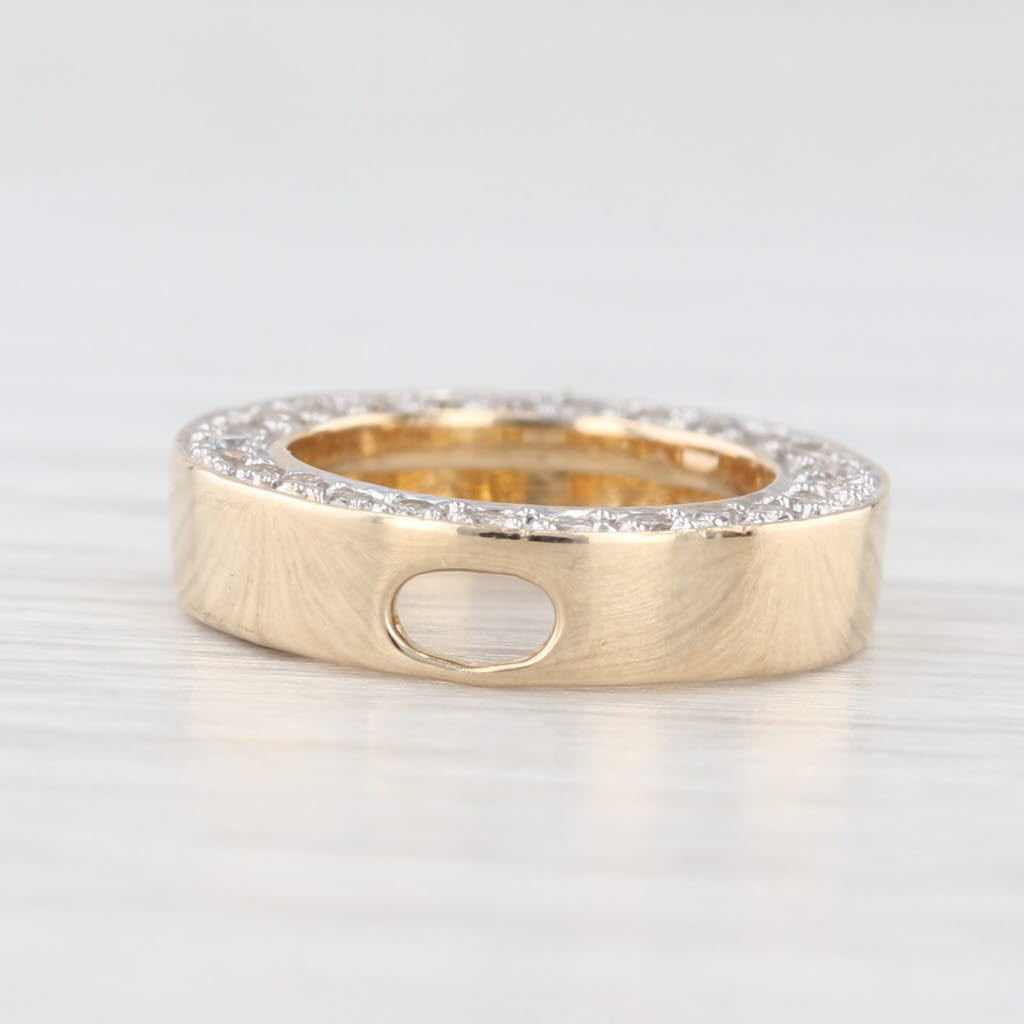 0.25ctw Diamond Eternity Circle Pendant 14k Yellow Gold Floating Drop