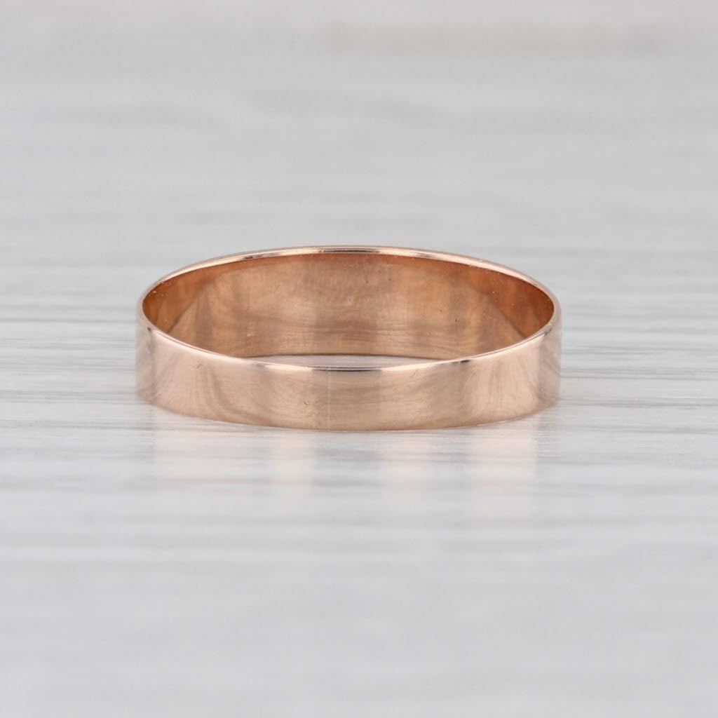 Antique Simulated Pearl Red Glass Ring 8k Rose Gold Size 6.25-6.75