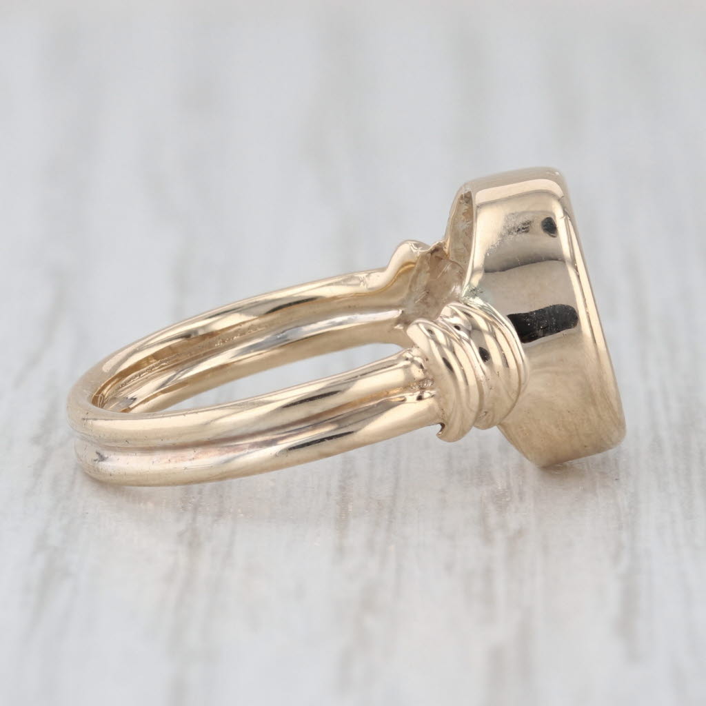 Reproduction Ancient Coin Ring 14k Yellow Gold Silver Size 6.75