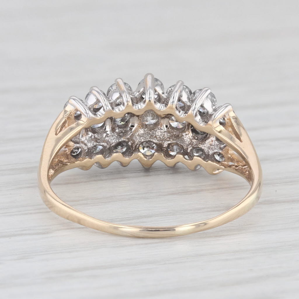 Light Gray 0.98ctw Diamond Cluster Ring 14k Yellow Gold Size 8