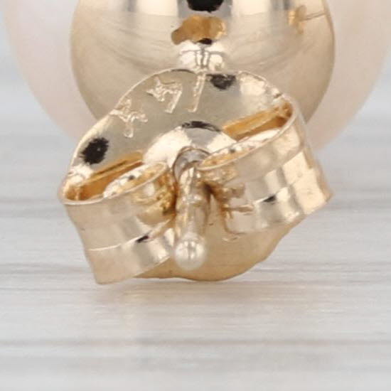 Cultured Pearl Stud Earrings 14k Yellow Gold 7.6mm Studs