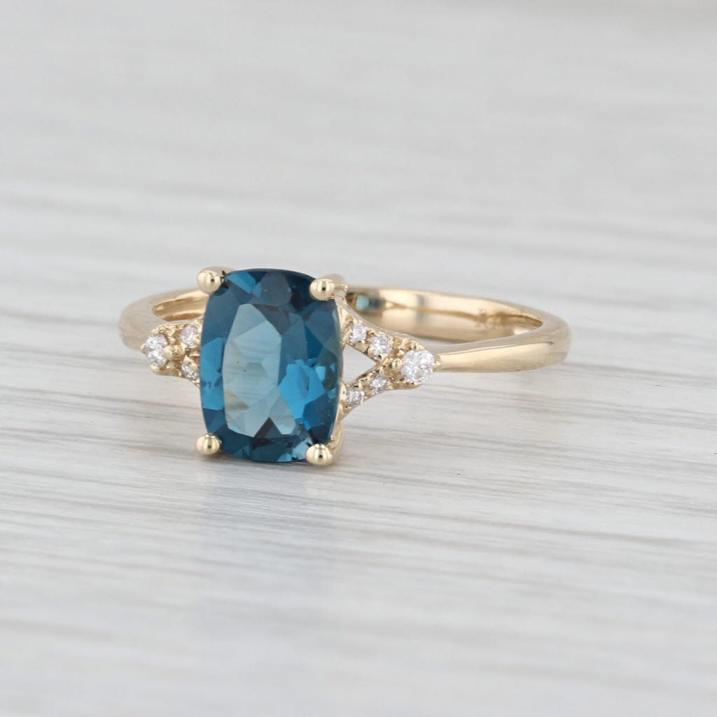 1.56ctw London Blue Topaz Diamond Ring 10k Yellow Gold Size 6.25