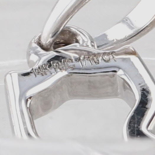 Diamond Heart Cat Pendant 14k White Gold Charm