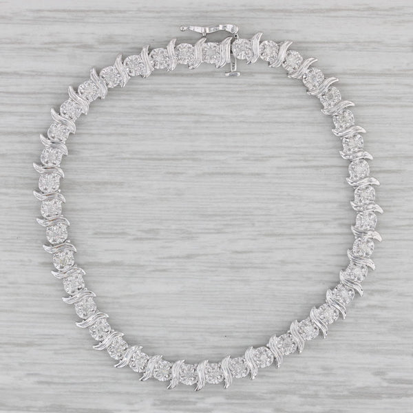 0.75ctw Diamond Tennis Bracelet 10k White Gold 7.25" 5.6mm
