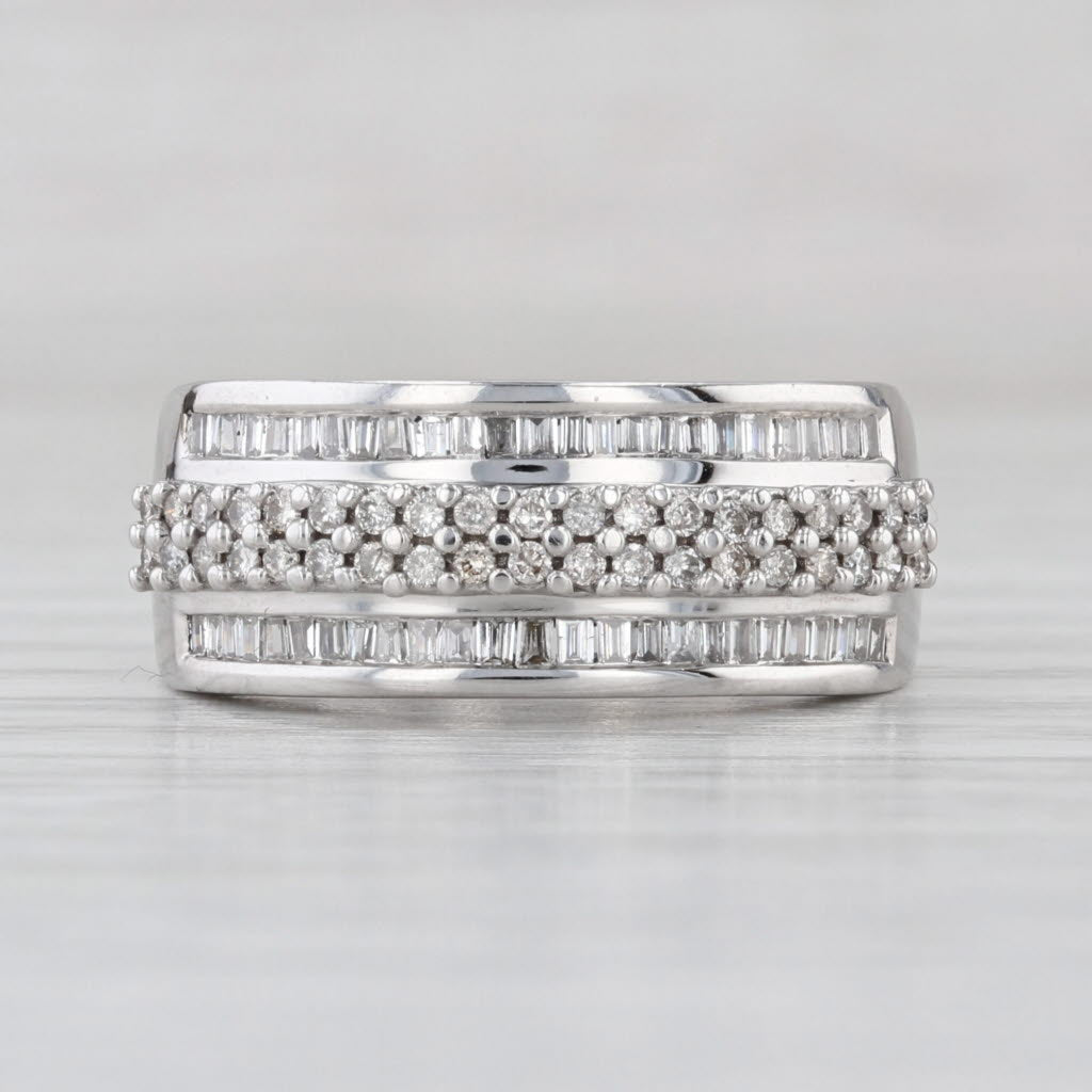0.47ctw Diamond Band 14k White Gold Size 7 Wedding Anniversary Ring