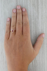 Rosy Brown 0.26ctw Marquise Ruby Diamond Halo Ring 10k Yellow Gold Size 6.5