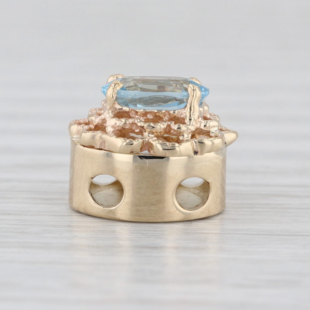 Vintage 1.60ctw Oval Topaz Solitaire Slide Bracelet Charm 14k Yellow Gold