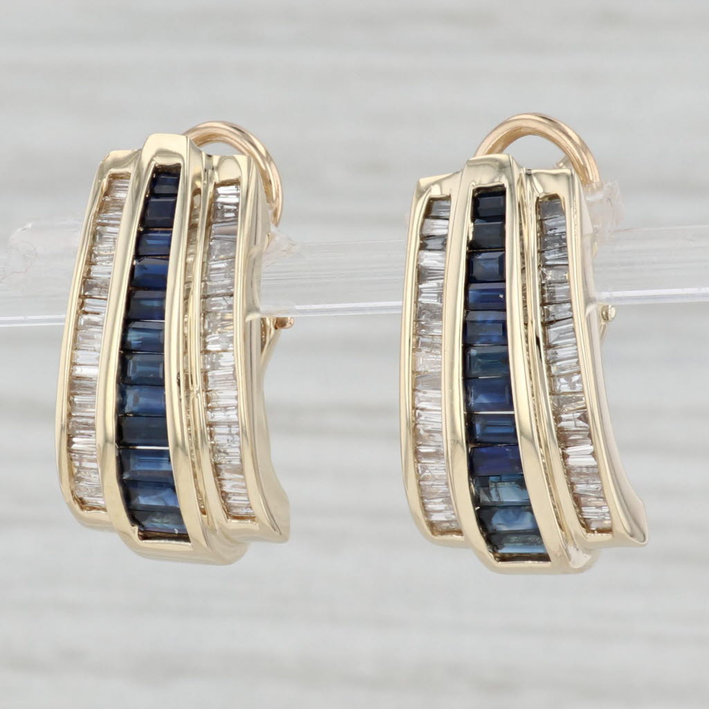 14K Gold store Sapphire Hook Earrings