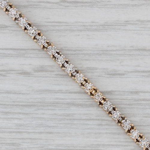 Gray 0.75ctw Diamond Tennis Bracelet 14k Yellow Gold 7.25" 3.1mm