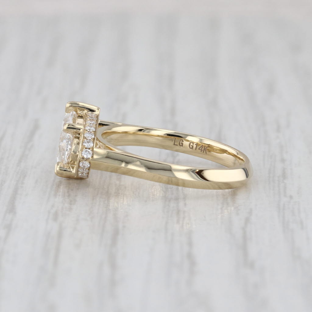 New IGI 2.24ctw Marquise Lab Created Diamond Halo Engagement Ring 14k Gold