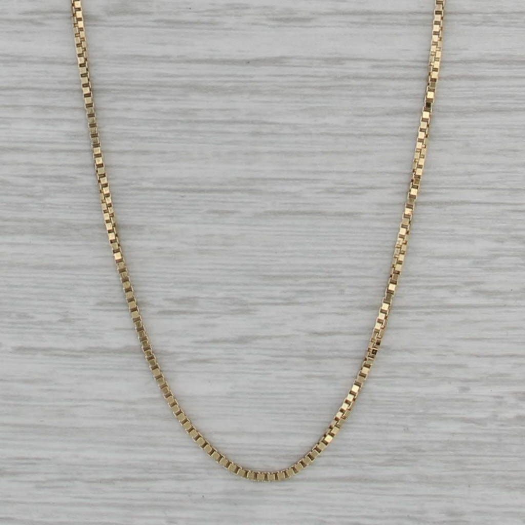 Long 30" 1mm Box Chain Necklace 14k Yellow Gold