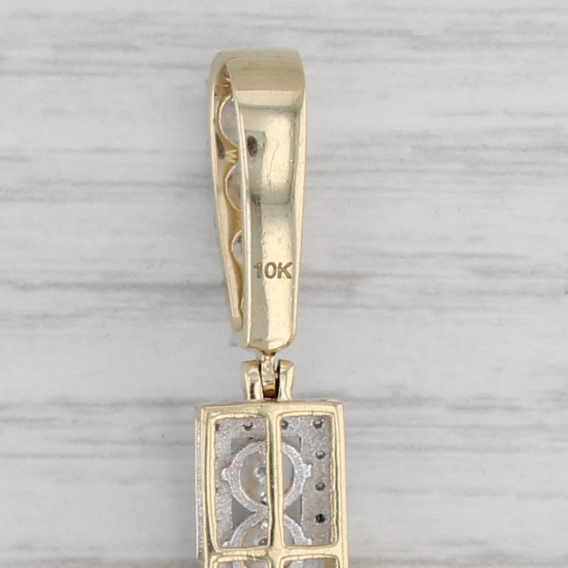 Gray Large 2ctw Diamond Cross Pendant 10k Yellow Gold Religious Jewelry