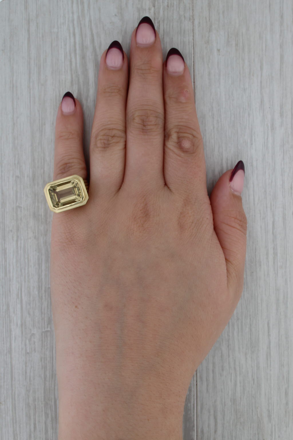 Slane & Slane 7.70ct Citrine Solitaire Ring 18k Yellow Gold Size 5 Cocktail