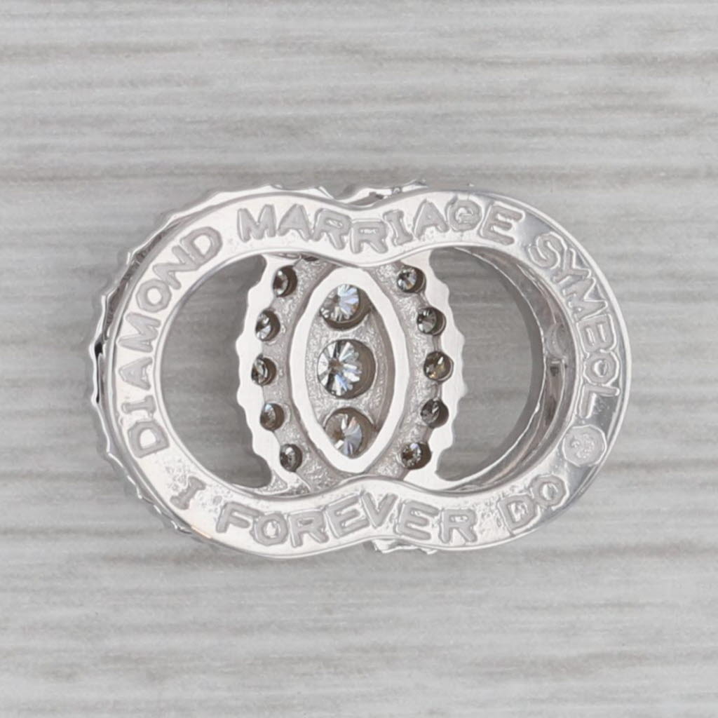 Gray 0.50ctw Diamond Interlocking Circles Marriage Symbol Bridal Anniversary 14k Gold