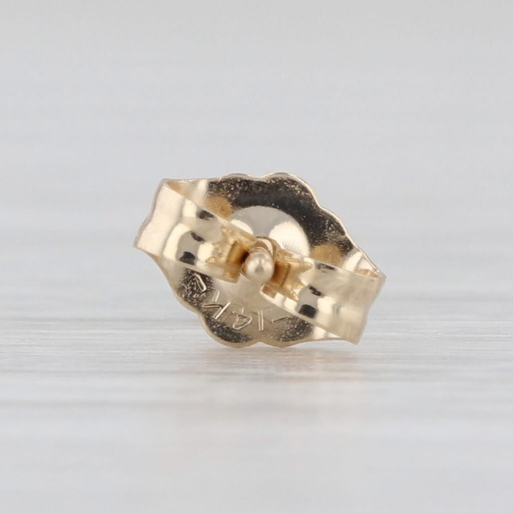 Single Small Diamond Solitaire Stud 14k Yellow Gold Round Brilliant