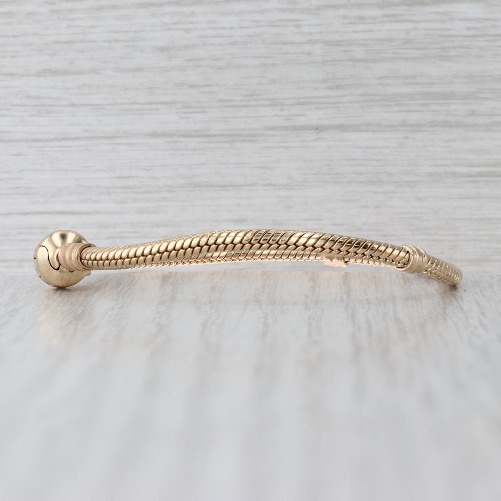 Pandora Moments Gold Clasp Charm Bracelet 550702 14k Yellow Gold 6.5" 16.5cm