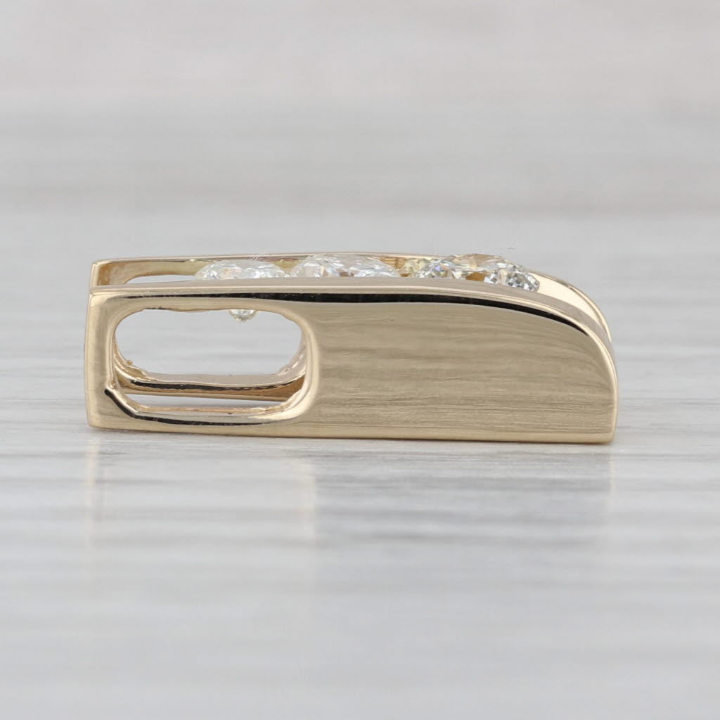 1.41ctw Diamond 3-Stone Journey Pendant 14k Yellow Gold Floating Drop