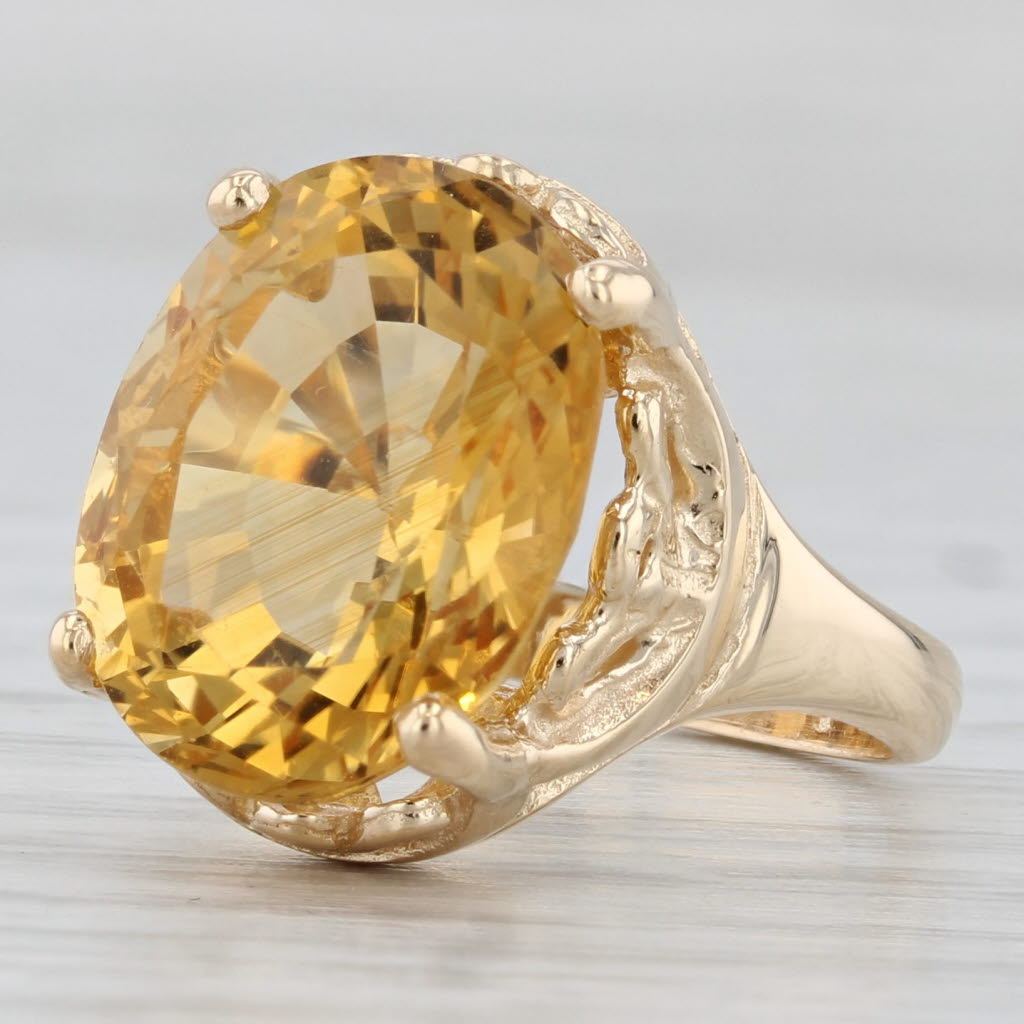 Gray 6.10ct Oval Orange Citrine Solitaire Ring 14k Yellow Gold Size 5