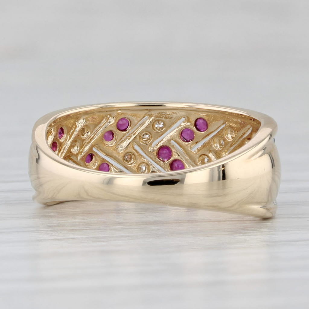 Gray 0.18ctw Ruby Diamond Ring 14k Yellow Gold Size 7