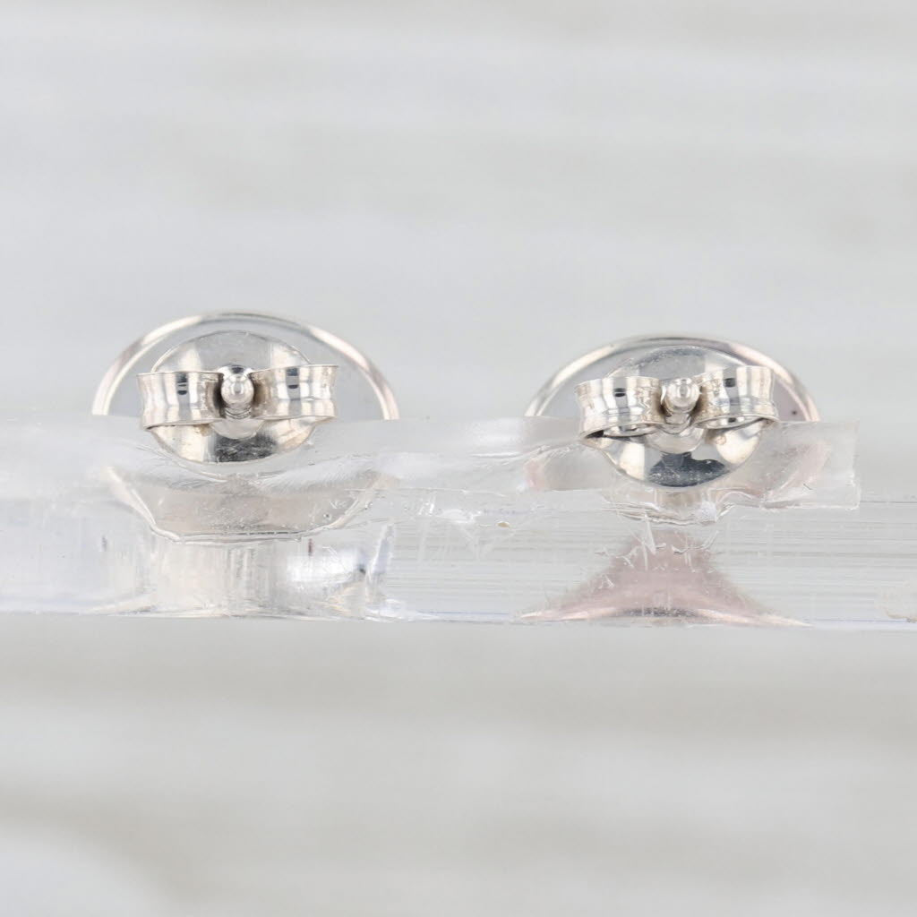 Imitation Turquoise Resin Stud Earrings Sterling Silver Oval Studs