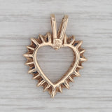 0.50ctw Sapphire Diamond Open Heart Pendant 10k Yellow Gold