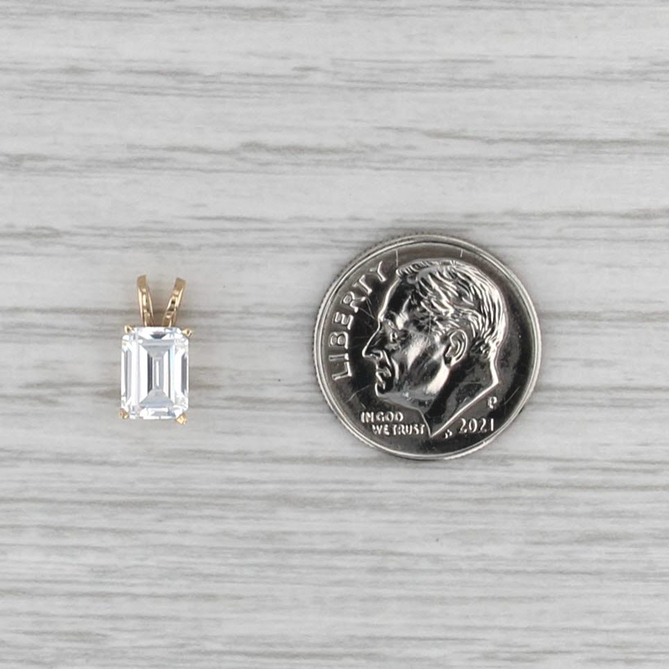 0.95ct Cubic Zirconia Pendant 10k Yellow Gold Small Drop