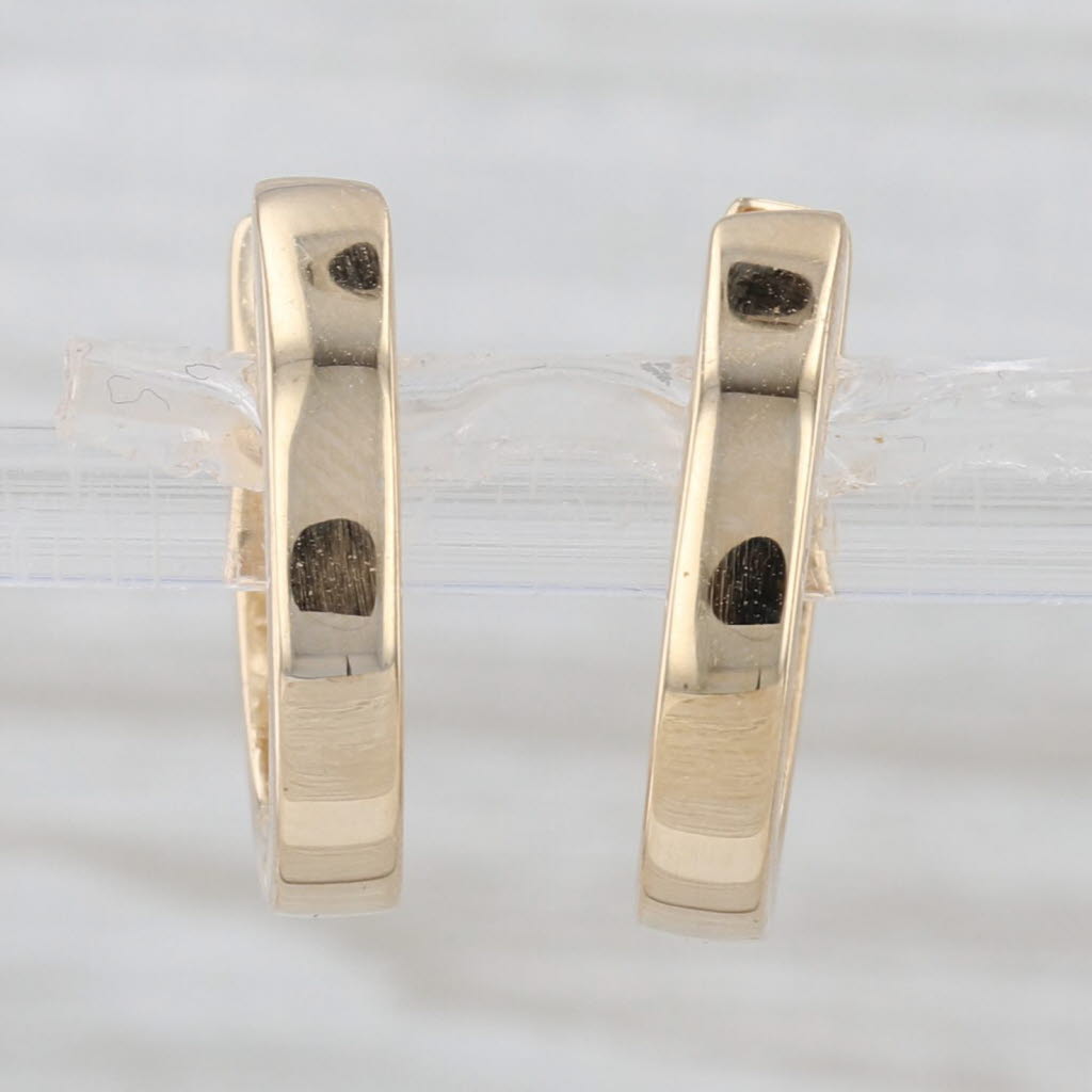 0.54ctw Diamond Hoop Earrings 14k Yellow Gold Snap Top Hinged Round Hoops