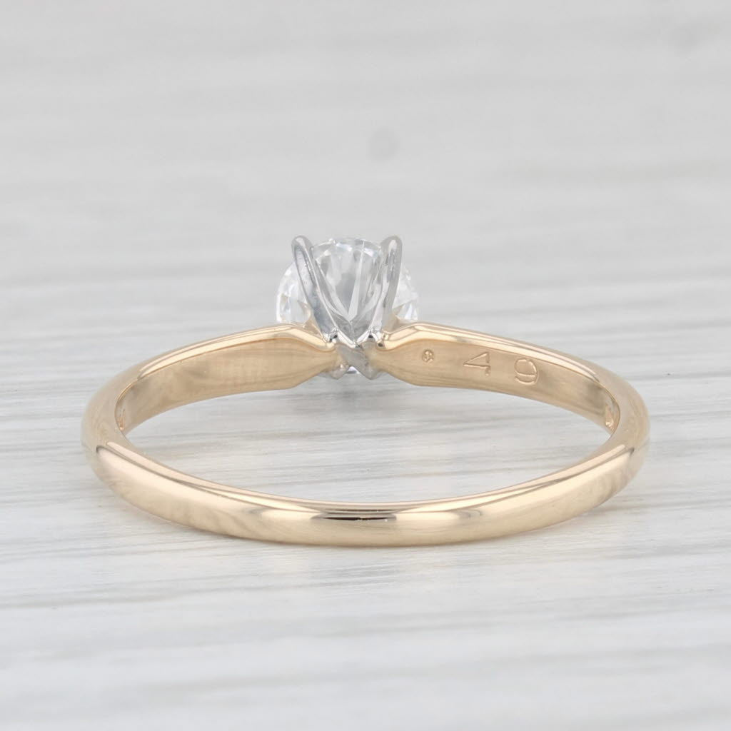 Light Gray 0.49ct VS2 Round Diamond Solitaire Engagement Ring 14k Gold Platinum Sz 6.75 IGI