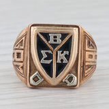 Vintage Beta Sigma Kappa Ring 10k Gold Size 7 Fraternity Honor Society Signet