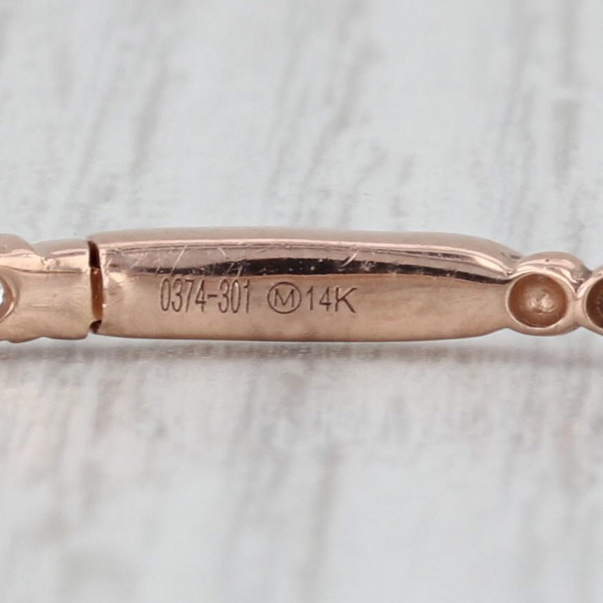 1.25ctw Diamond Bangle Bracelet 14k Rose Gold 6.75" Stackable