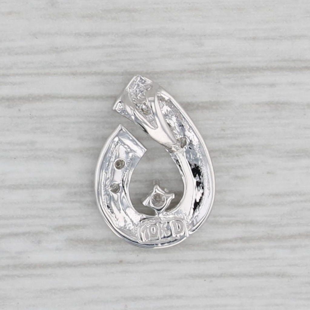 Gray Small Diamond Teardrop Pendant 10k White Gold