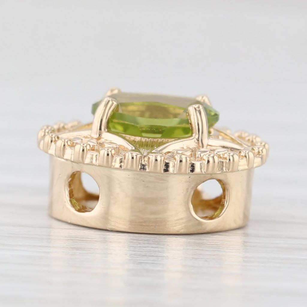 Light Gray 0.74ct Peridot Solitaire Slide Bracelet Charm 14k Yellow Gold Richard Glatter