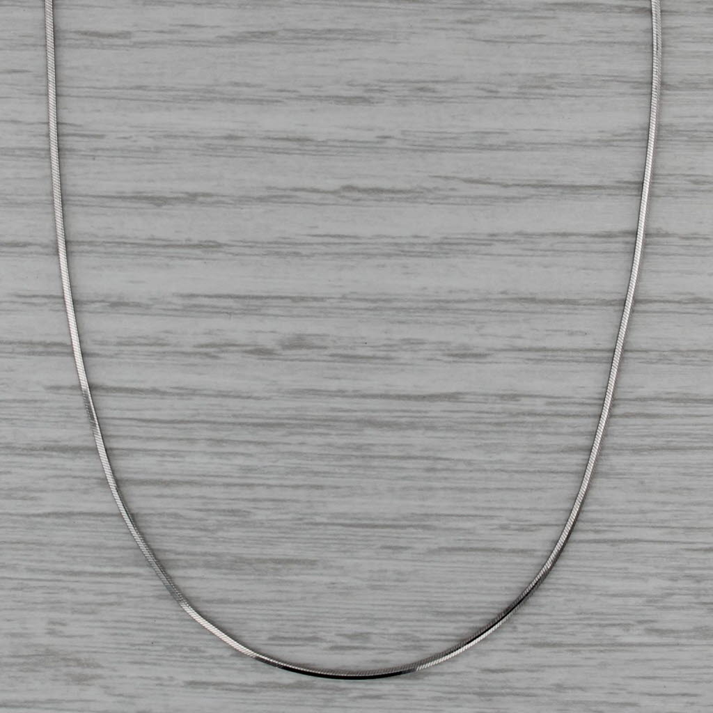 10k White Gold Box Snake Chain 20" 1mm Lobster Clasp