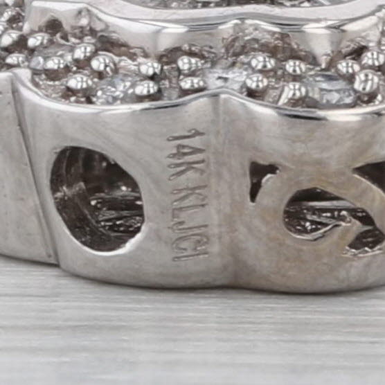 Richard Klein 0.21ctw Diamond Flower Slide Bracelet Charm 14k White Gold
