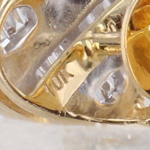 Pave Diamond Heart Stud Earrings 10k Yellow Gold Studs